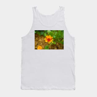 Orange Daisy Bloom Tank Top